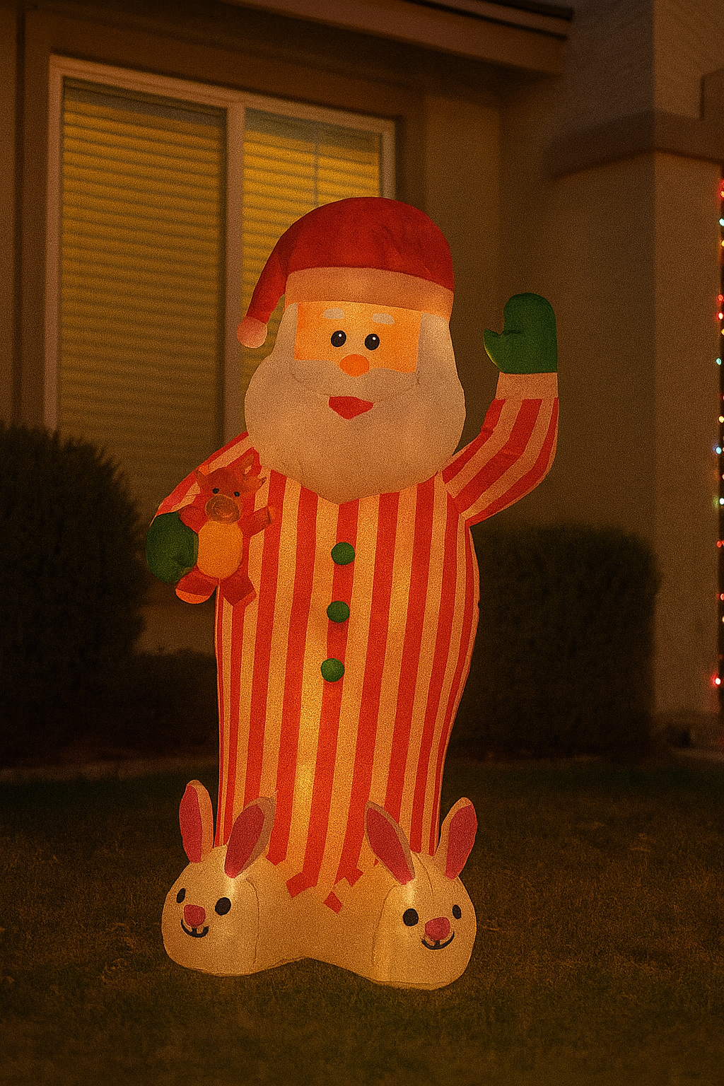 Inflable santa con pijama