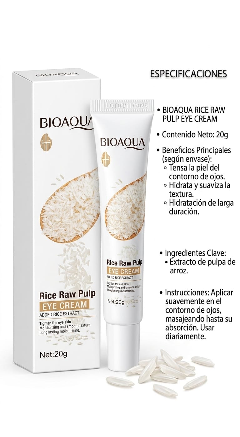 Crema para ojos de arroz