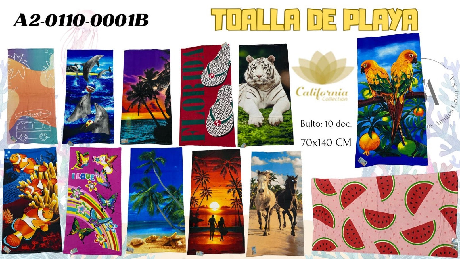 TOALLA DE PLAYA 70X140    A2-0110-0001B (Unidad)
