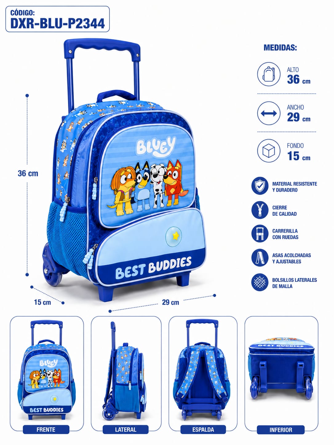 MOCHILA CON RUEDAS BLUEY