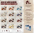 JUEGO DE COBERTOR PARA BAÑO NAVIDEÑO/3PCS