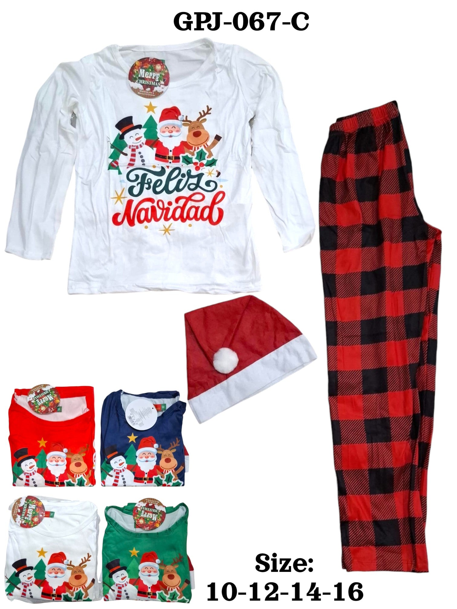 CONJUNTO PIJAMA JUVENIL NAVIDAD 10-16