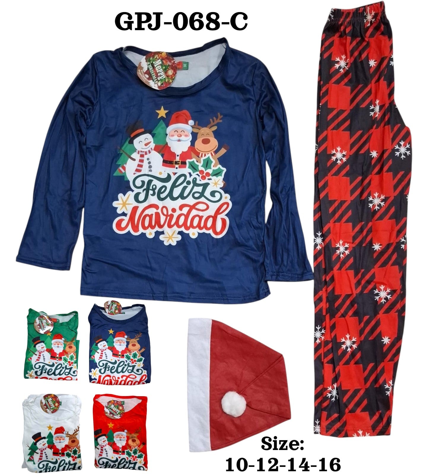 CONJUNTO PIJAMA JUVENIL NAVIDAD 10-16