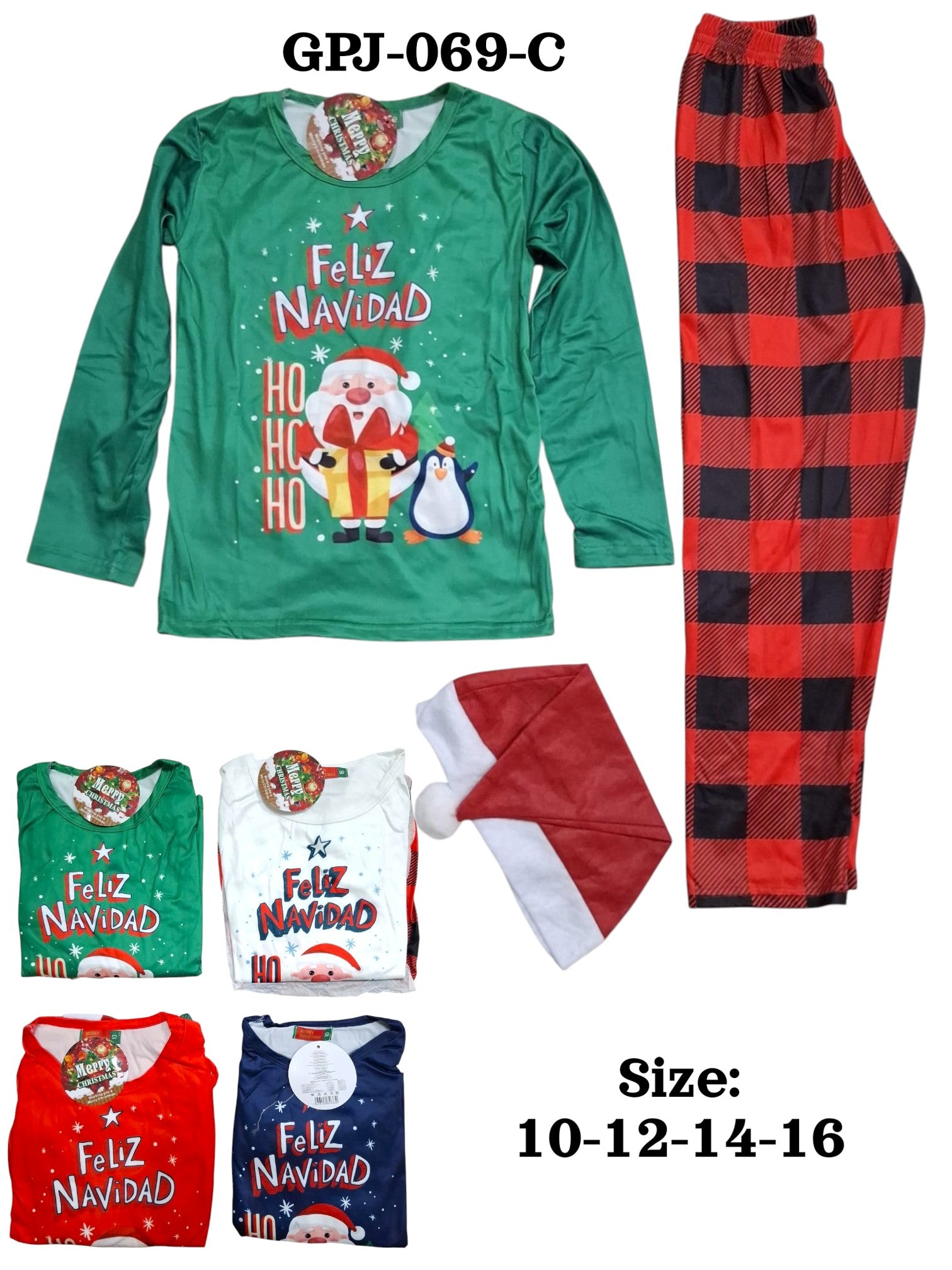 CONJUNTO PIJAMA JUVENIL NAVIDAD 10-16