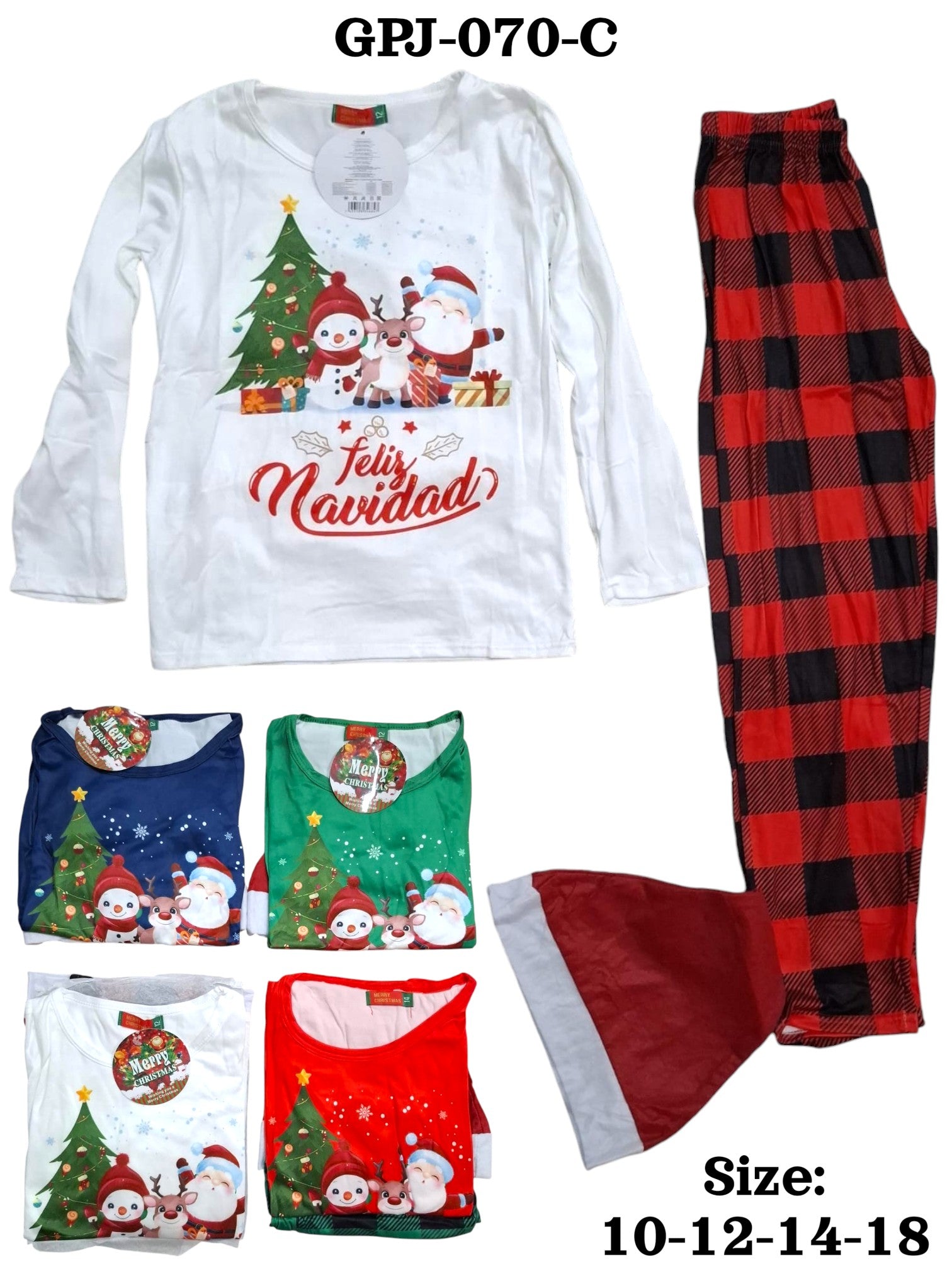 CONJUNTO PIJAMA JUVENIL NAVIDAD 10-16