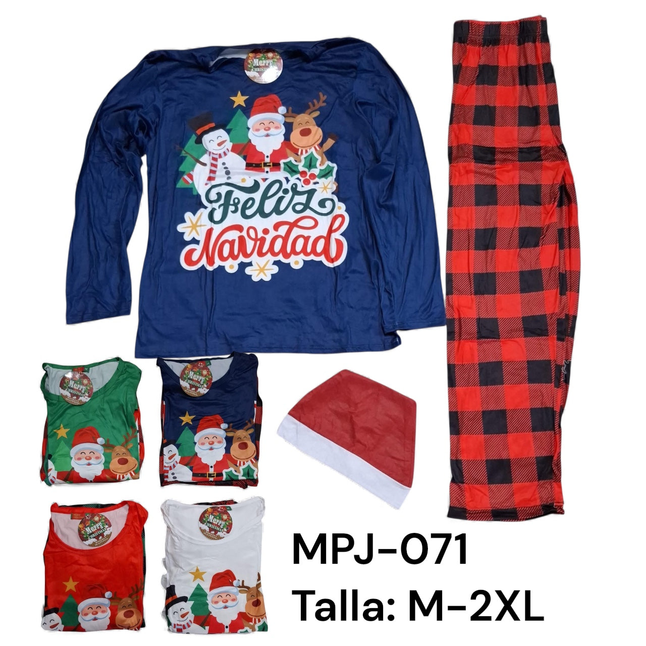 CONJUNTO DE PIJAMA NAVIDAD PARA ADULTO