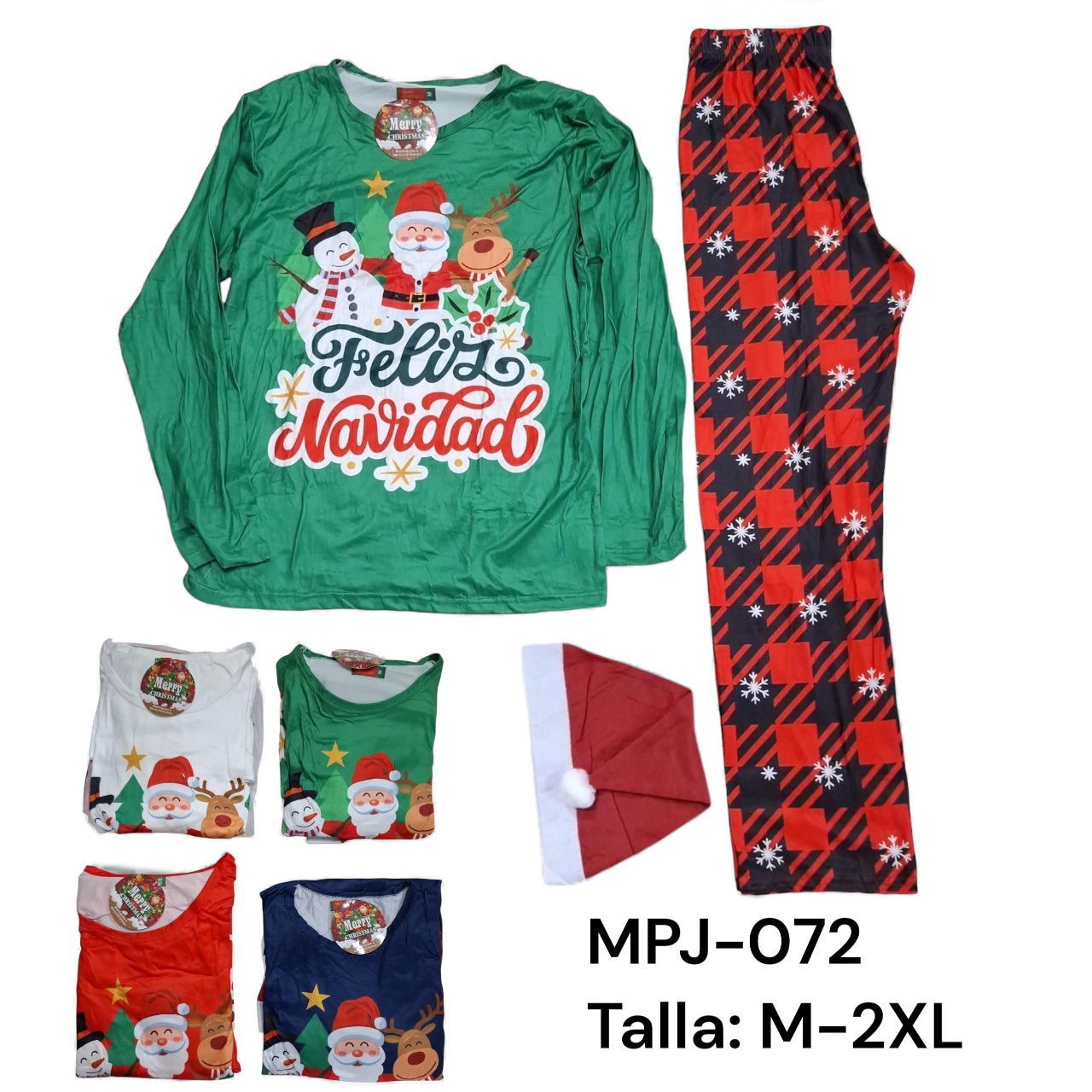 CONJUNTO DE PIJAMA NAVIDAD PARA ADULTO