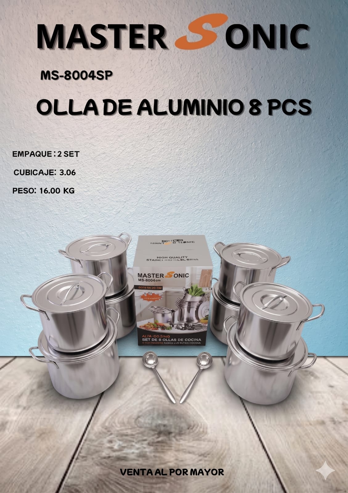OLLA DE ALUMINIO/8PCS