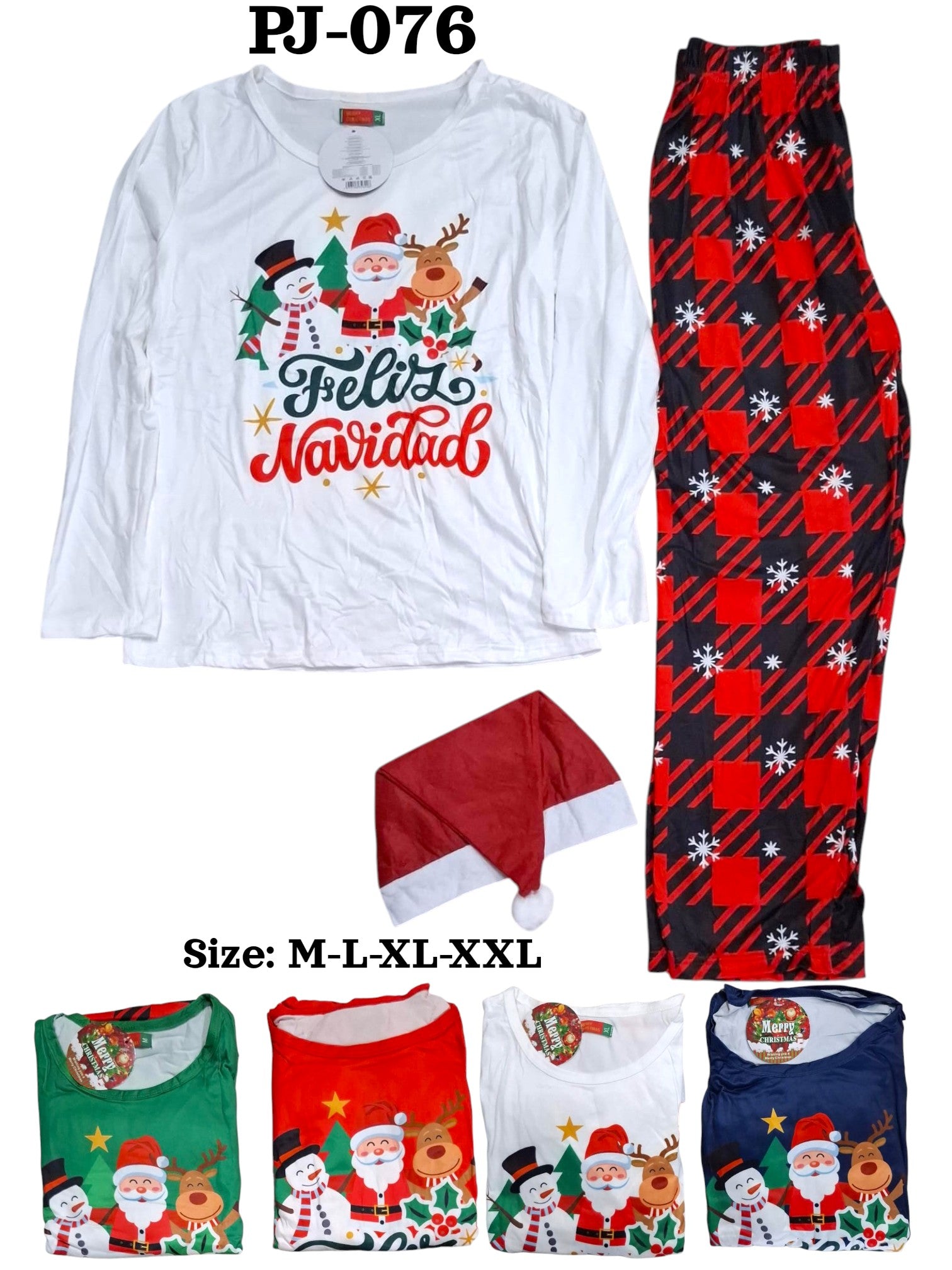 CONJUNTO DE PIJAMA NAVIDAD PARA ADULTO