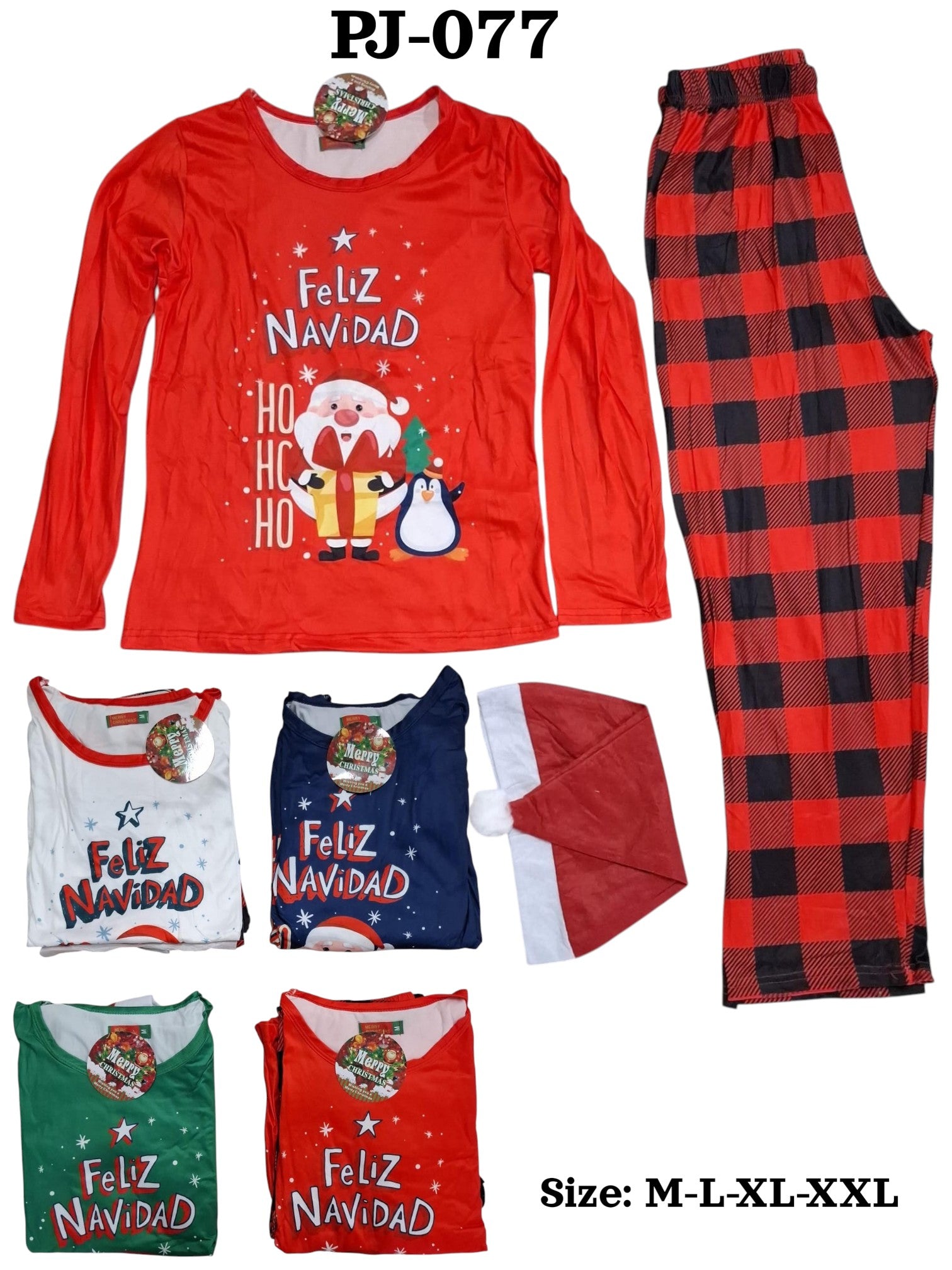 CONJUNTO DE PIJAMA NAVIDAD PARA ADULTO