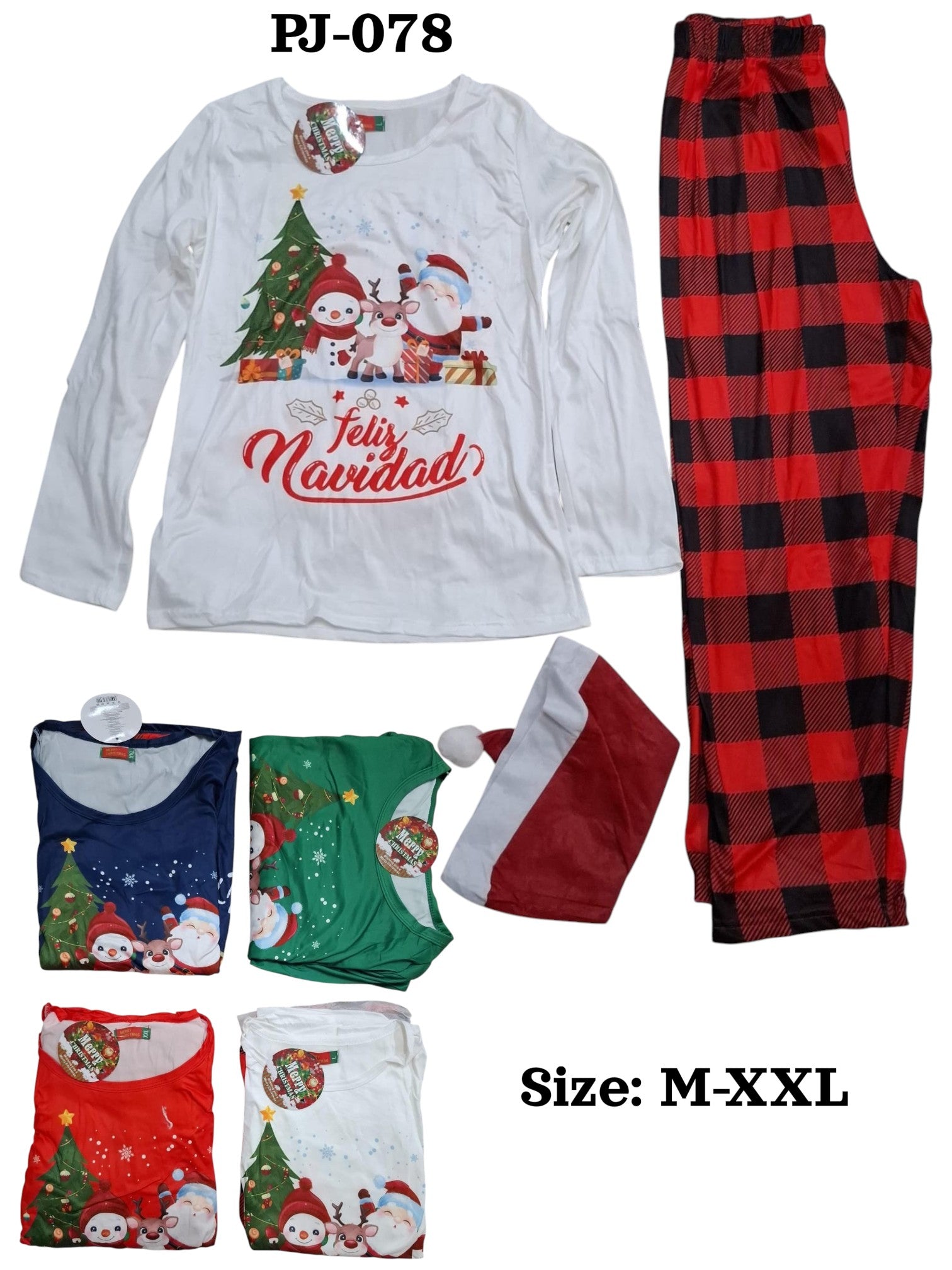 CONJUNTO DE PIJAMA NAVIDAD PARA ADULTO