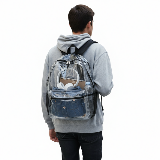 Mochila escolar transparente