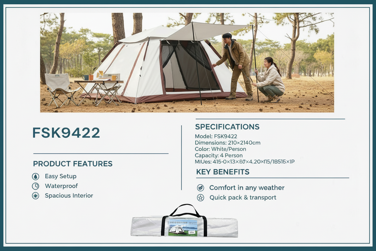 Tienda de acampar automática 4 personas 0040