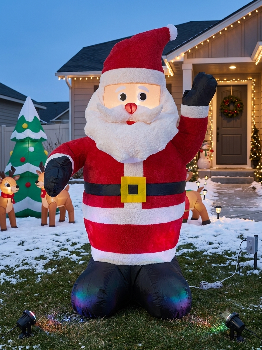 Inflable de Santa piel peluche 130cm