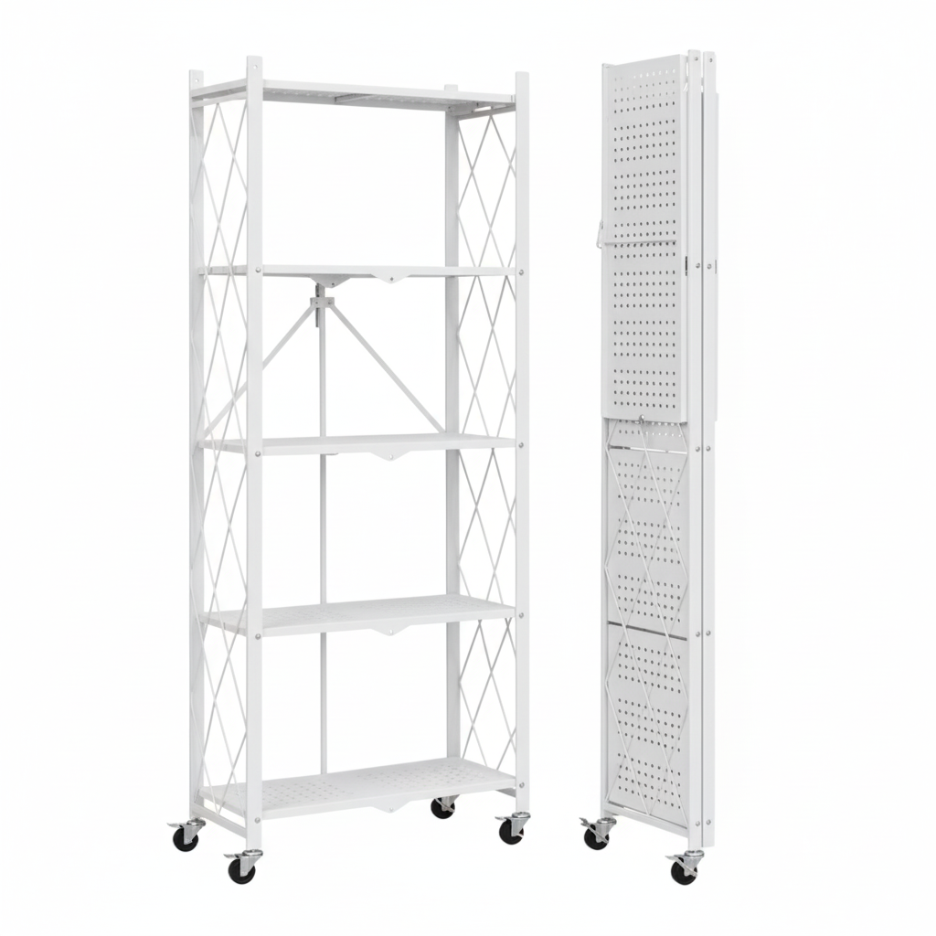 Estante de metal plegable 5 nivel clr blanco 0038