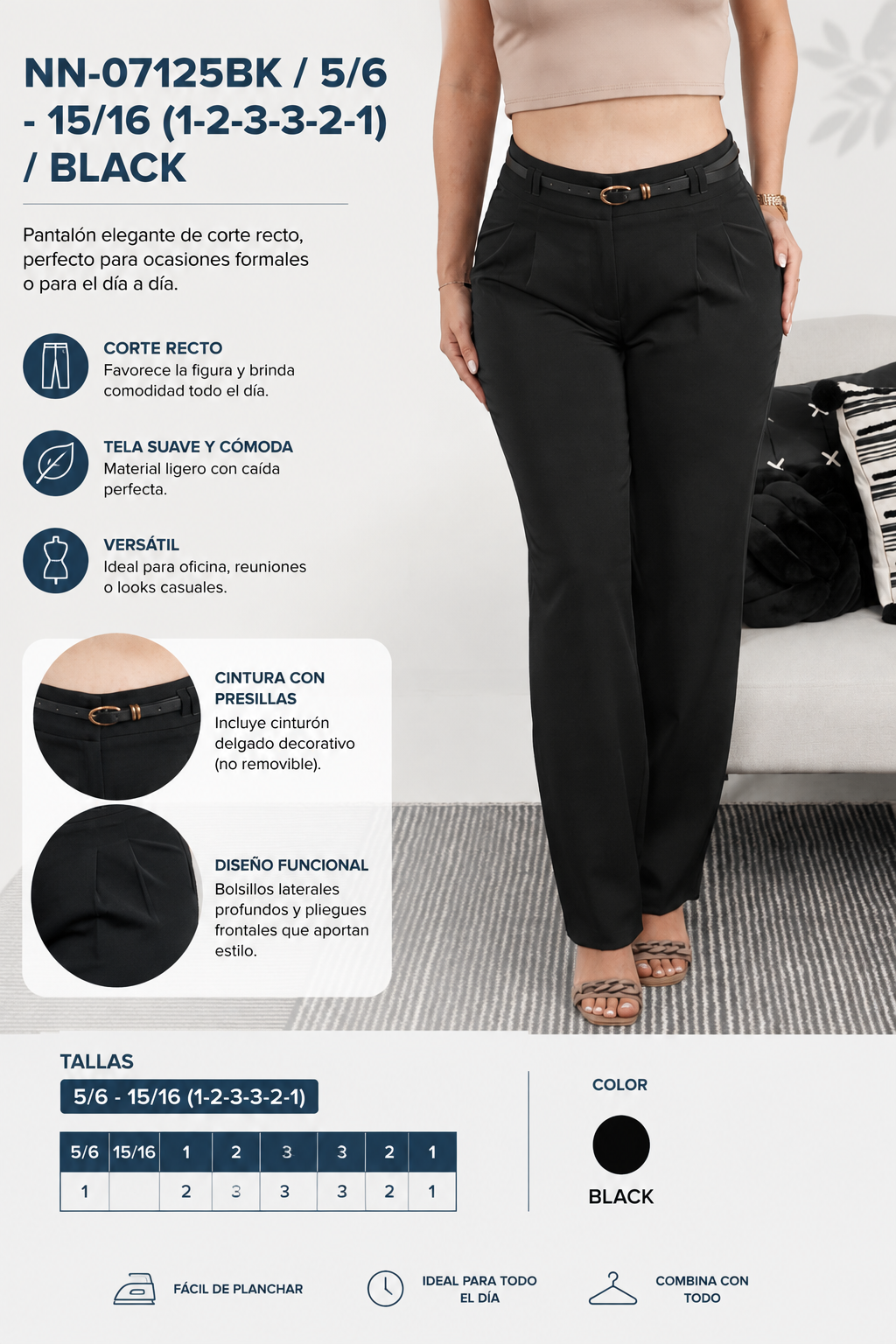 Pantalón de dama Black 9