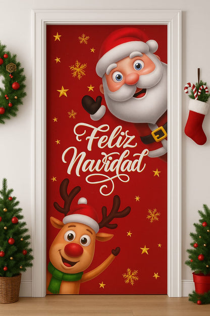 Forro de puerta navideña