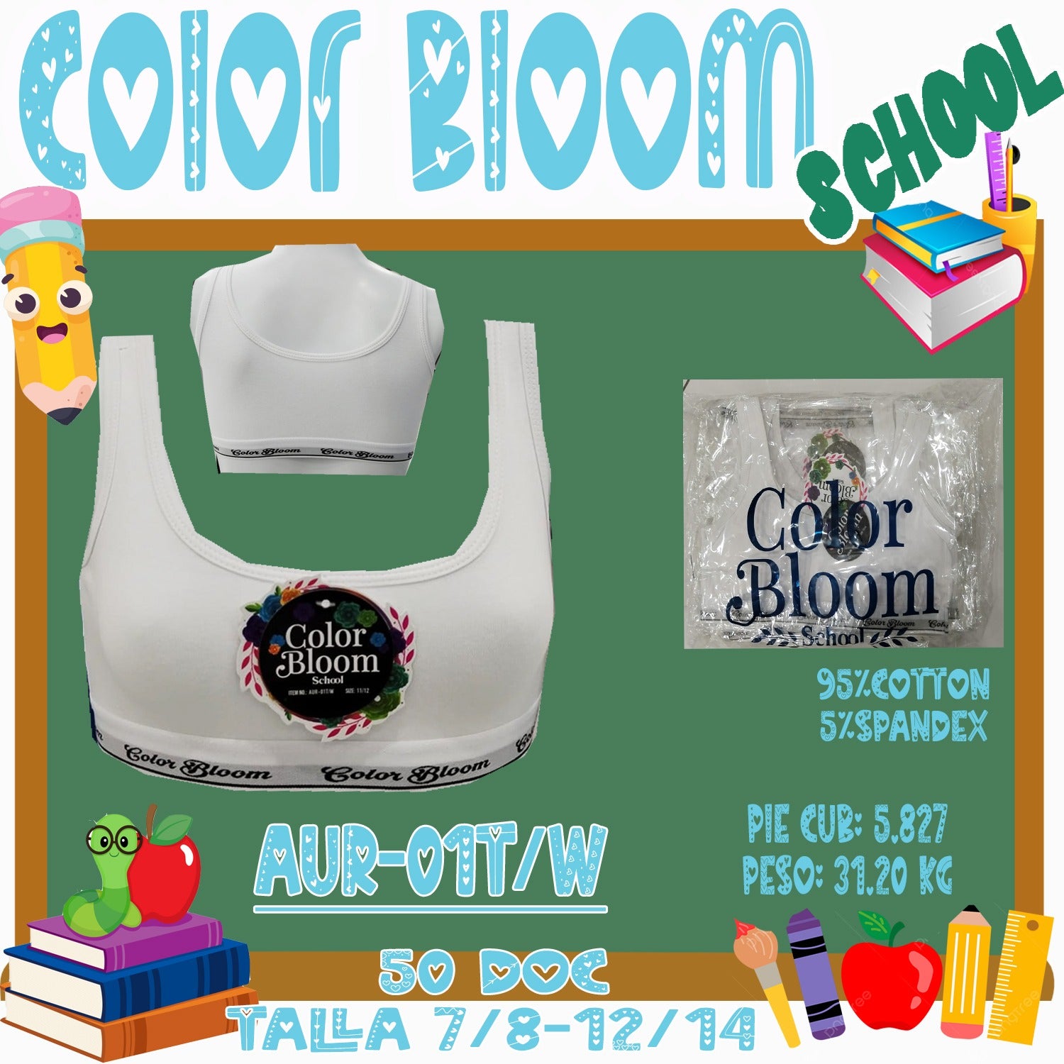 Top para niñas color blanco D9
