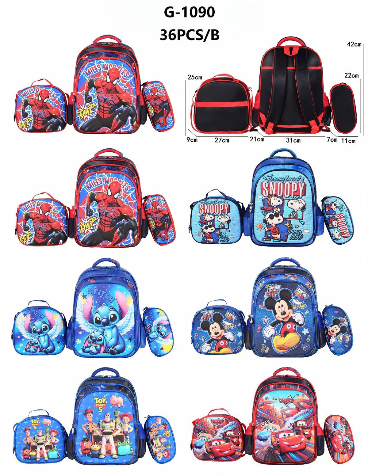 Trío de mochila Disney