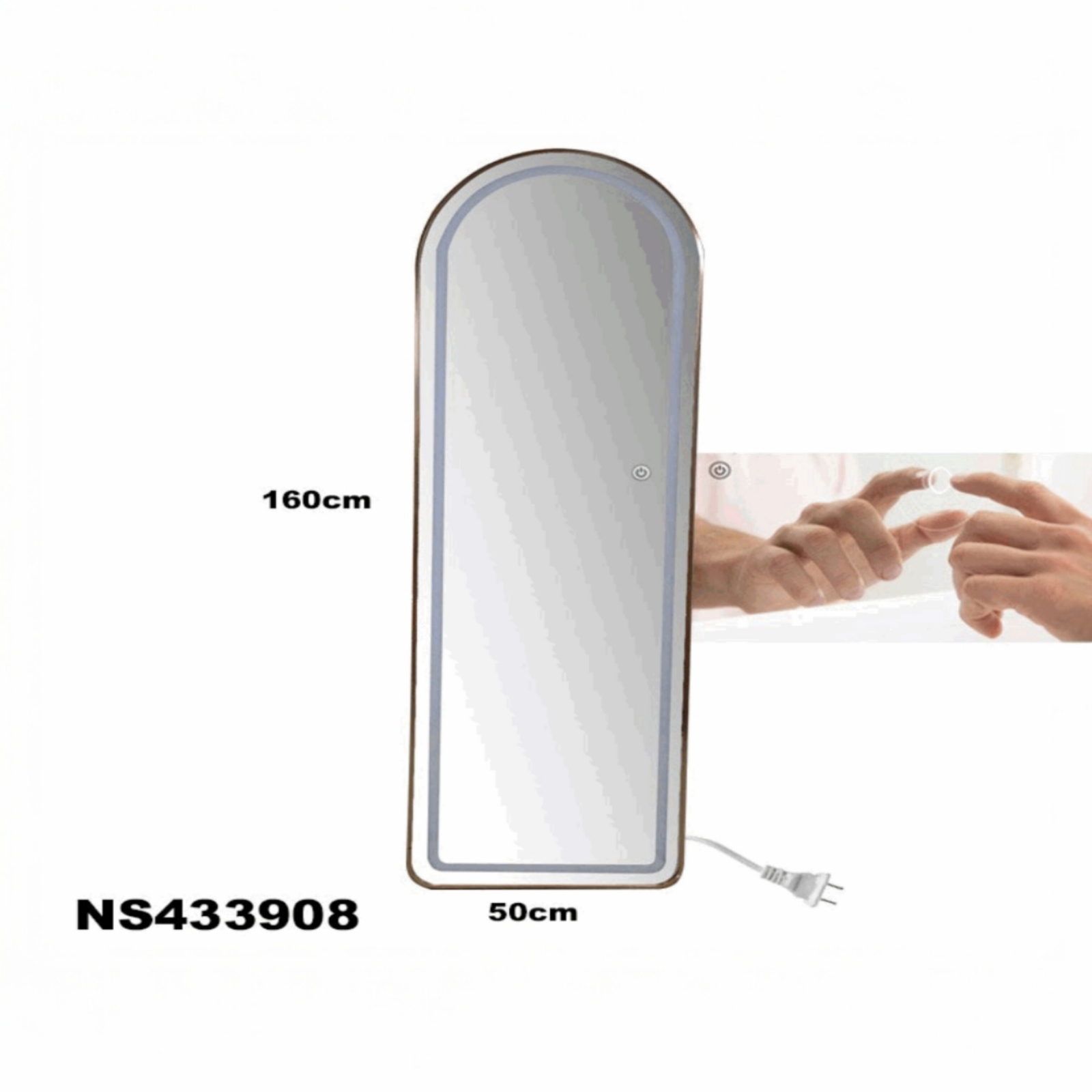 NS433908
ESPEJO DE PEDESTAL C/LUZ LED 
50X160CM