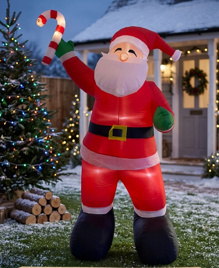 Inflable de Santa con baston 240cm
