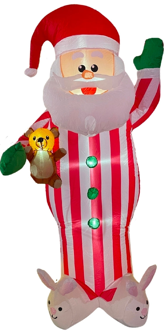 Inflable santa con pijama
