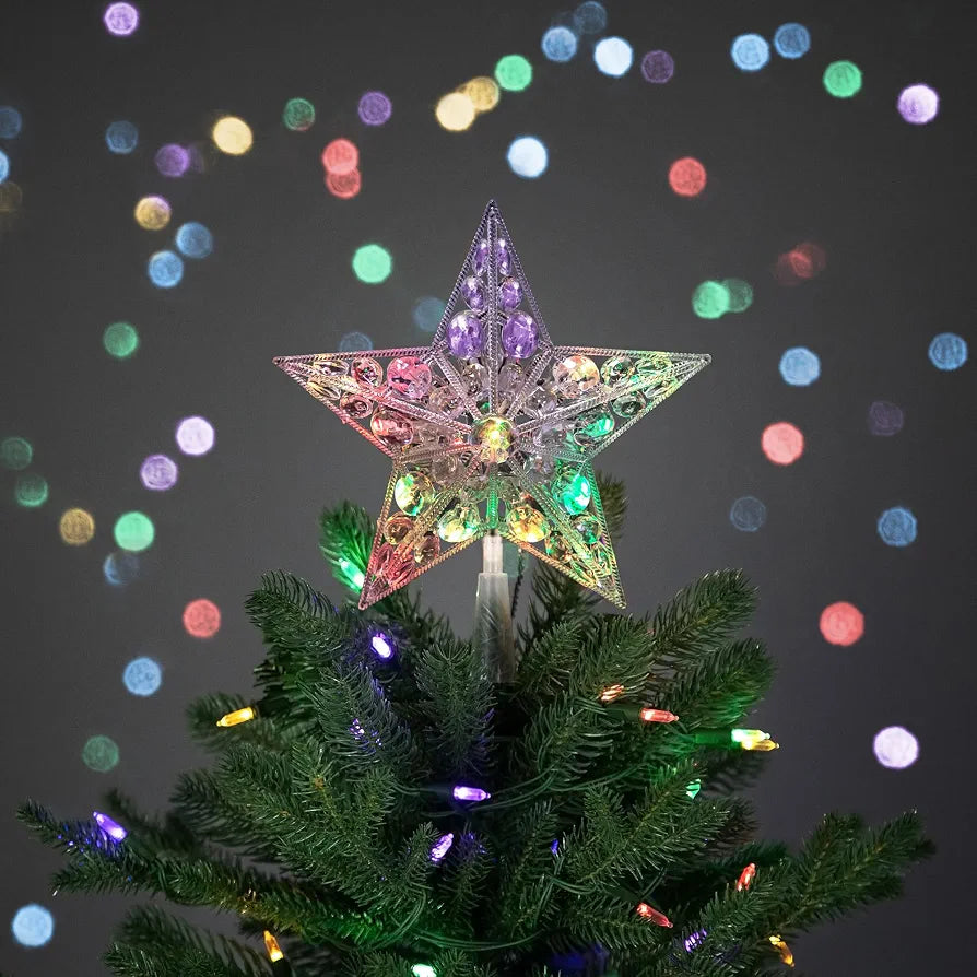Estrella navideña de perlas multicolor