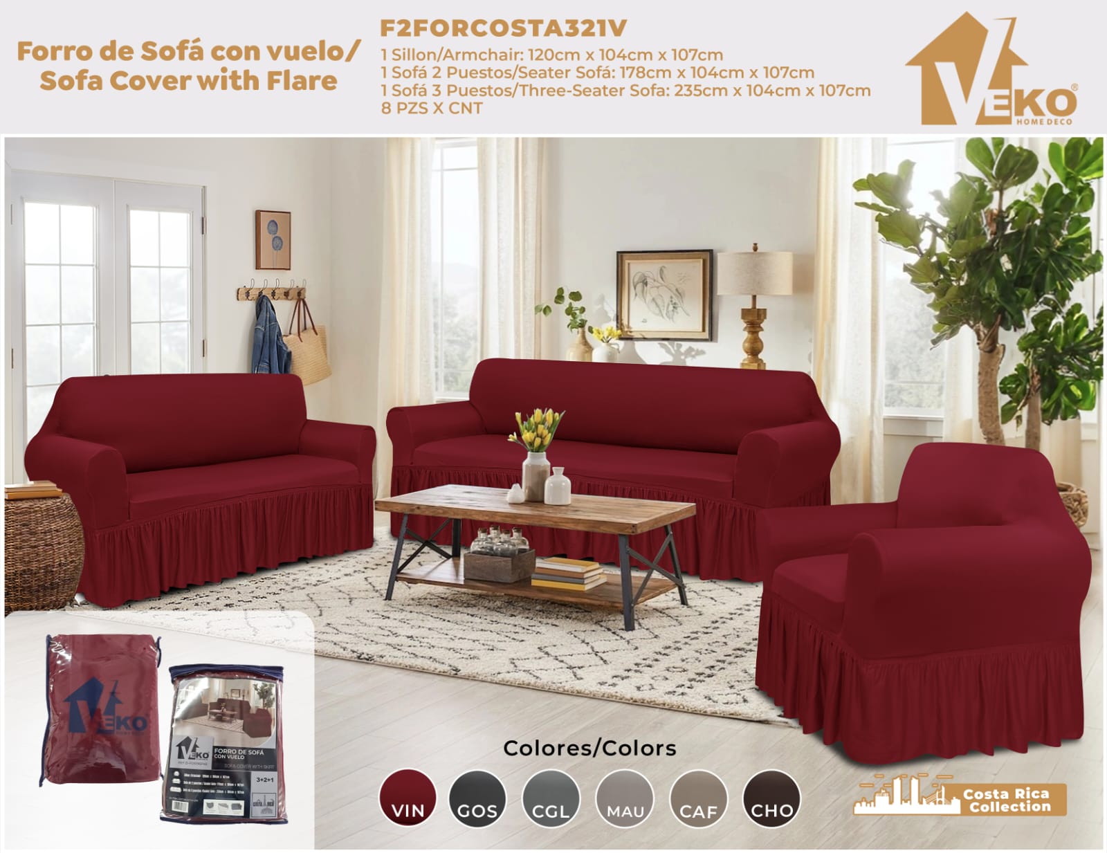 Forro de sofa 3-2-1