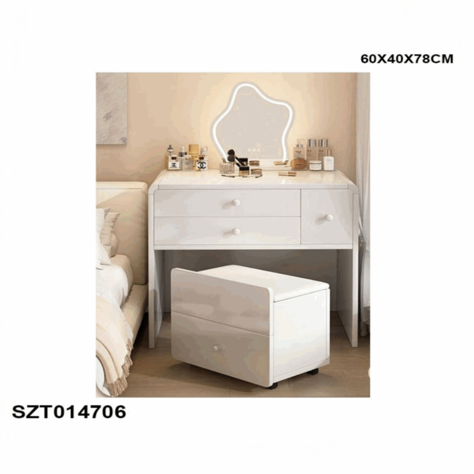 SZT014706
COMODA CON ESPEJO 
60X40X78CM