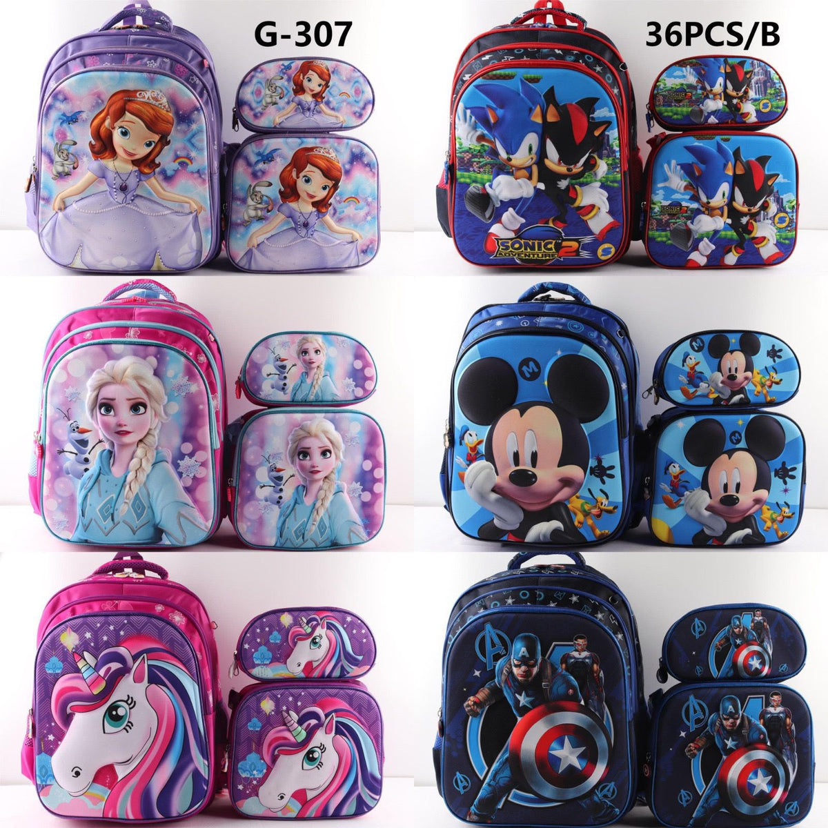 Trío de mochila Disney