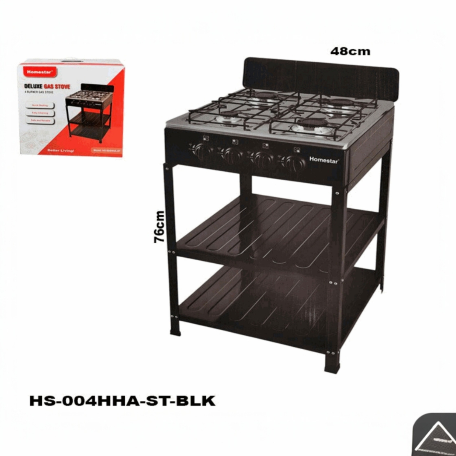 HS-004HHA-ST-BLK
ESTUFA A GAS 4 QUEMADORES 
CLR. NEGRO
