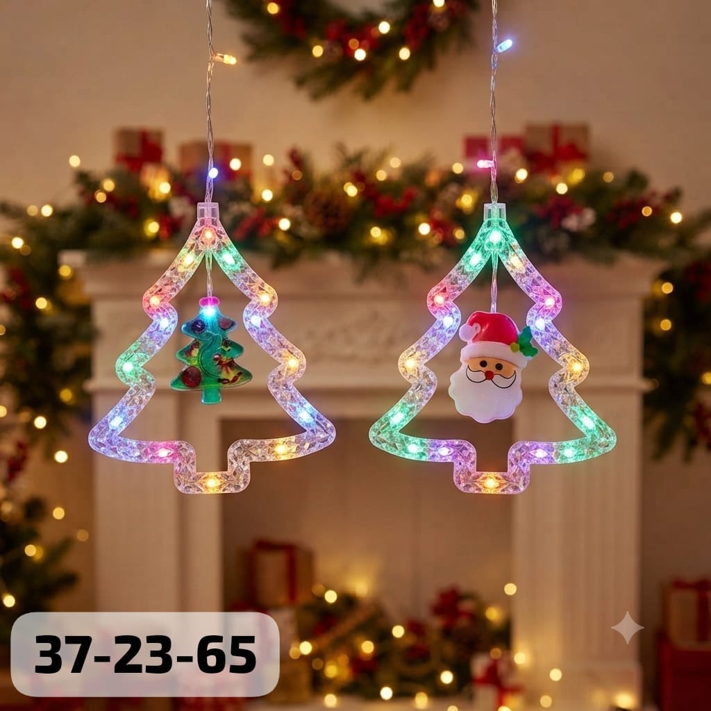 Cortina multicolor arbolito navideño
