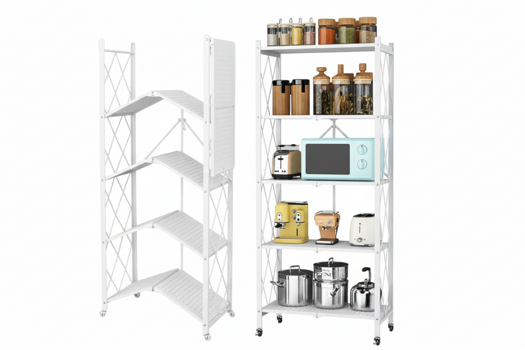 Estante de metal plegable 5 nivel clr blanco 0038