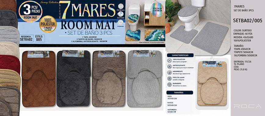 Set de baño 3 piezas