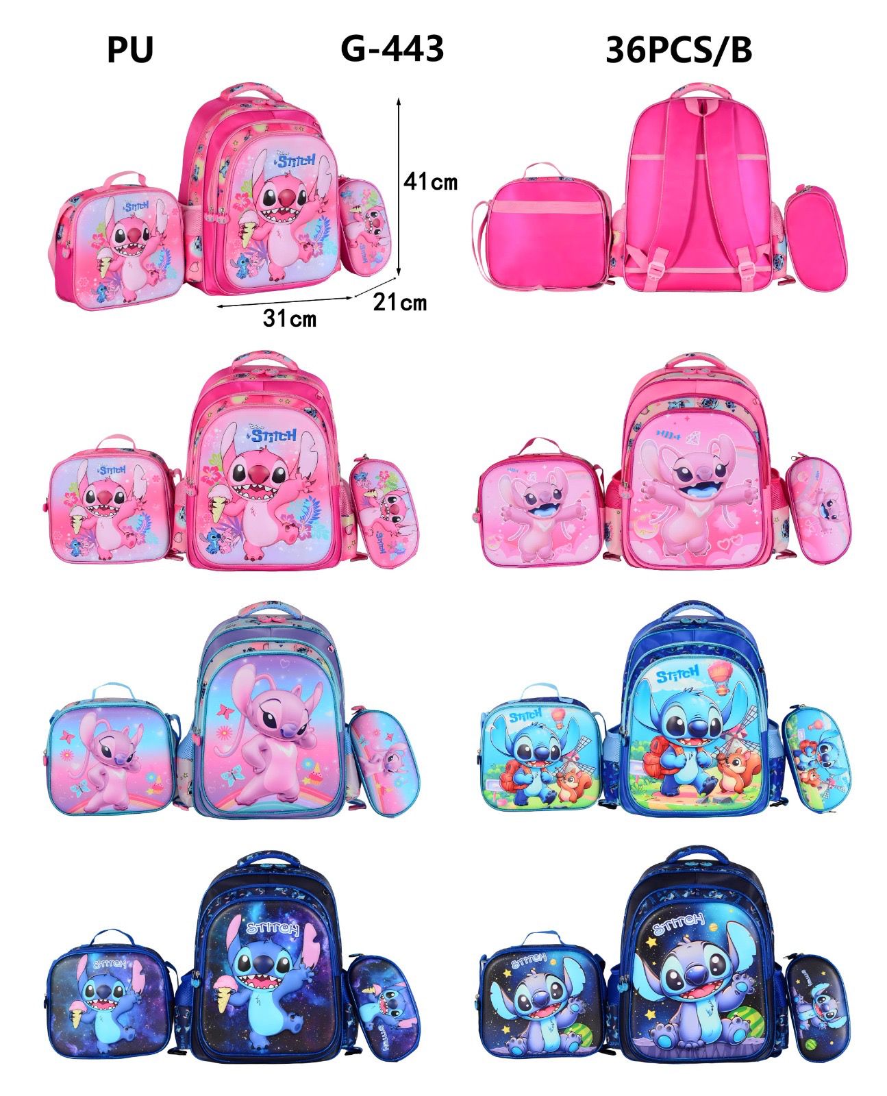 TRIO DE MOCHILA STICH  /G-443