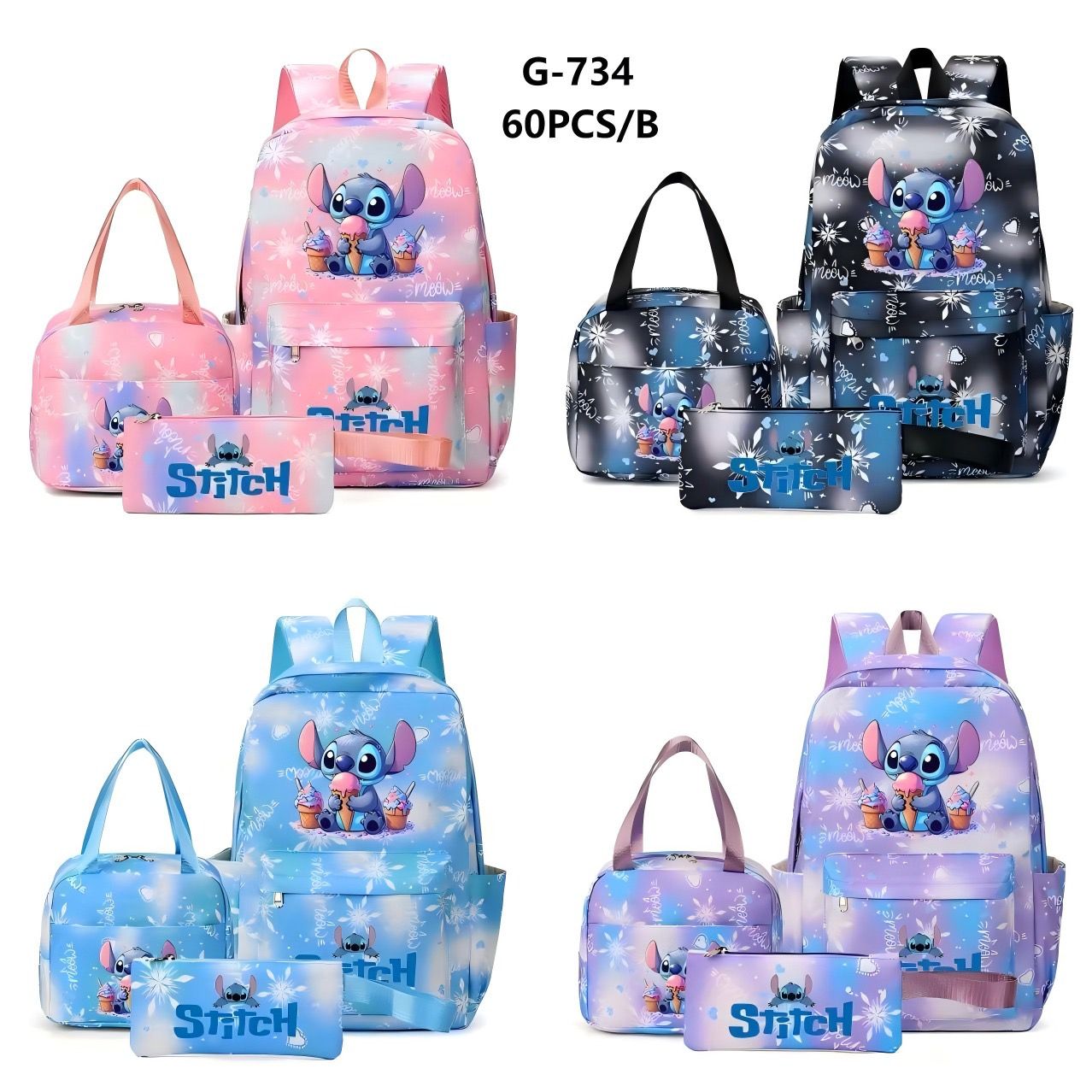 TRIO DE MOCHILA STICH
