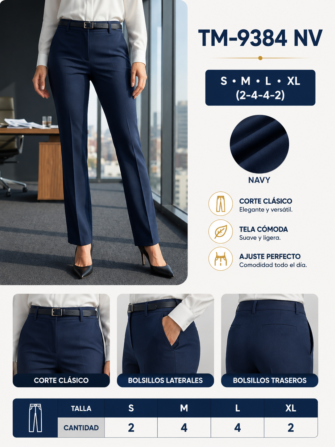 Pantalón de dama Navy 9
