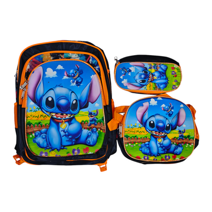 Mochila de luz 3pcs Stitch