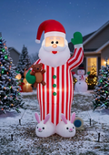 Inflable Santa en pijama 180cm