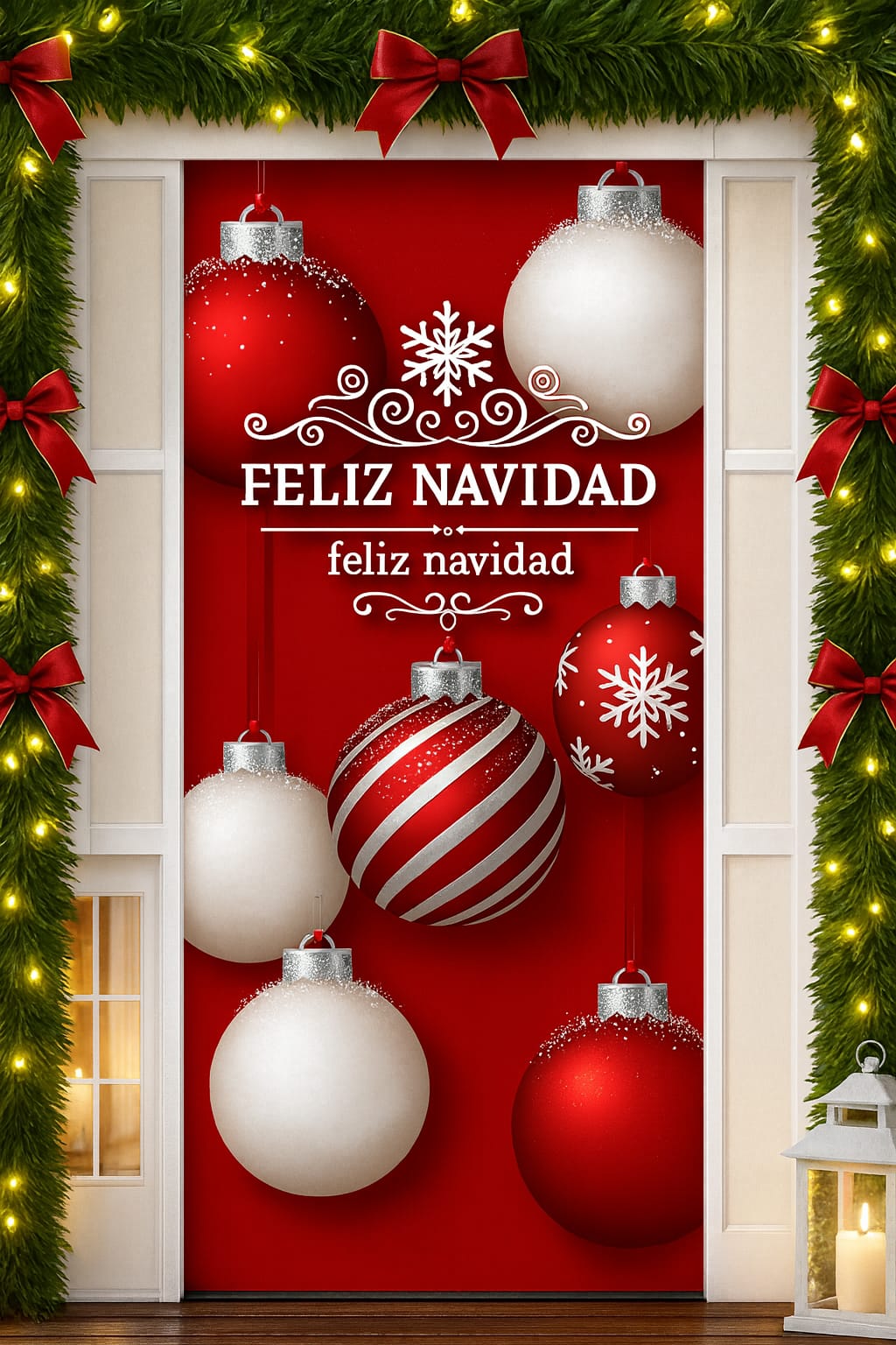 Forro de puerta navideña