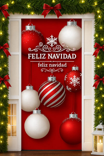 Forro de puerta navideña