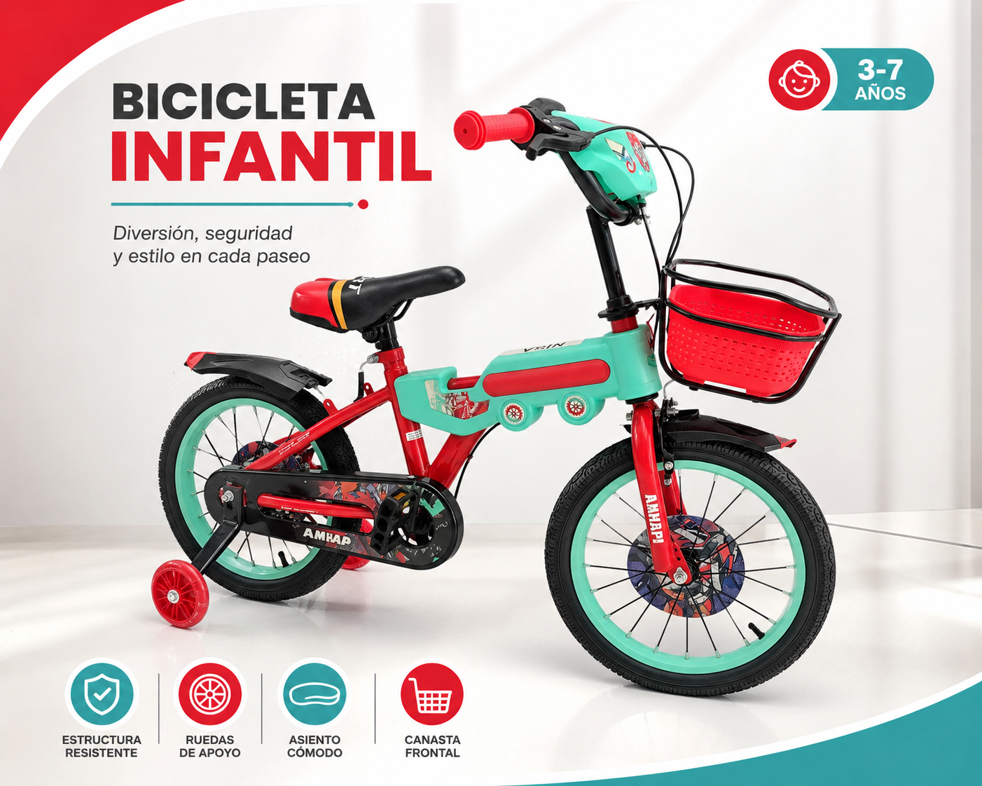 BICICLETA 16´´ CON LUZ