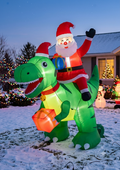 Inflable Santa y dinosaurio 210cm